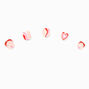 Claire&#39;s Club Heart Squiggle Square Vegan Press On Faux Nail Set - 10 Pack,