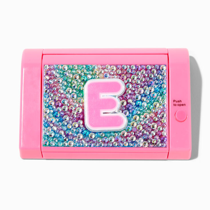 Bedazzled Initial Pink Mechanical Lip Gloss Set - E,