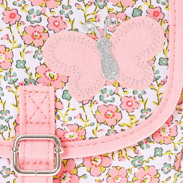Sac &agrave; bandouli&egrave;re avec imprim&eacute;s floraux roses,