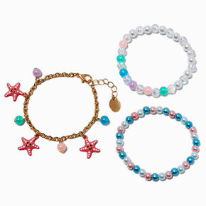 Claire&#39;s Club Starfish Charm &amp; Beaded Bracelet Set - 3 Pack,