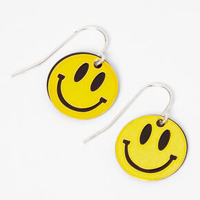 Yellow Smiling Face Drop Earrings,