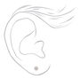 Mixed Metal Cubic Zirconia 3MM Round Stud Earrings - 3 Pack,