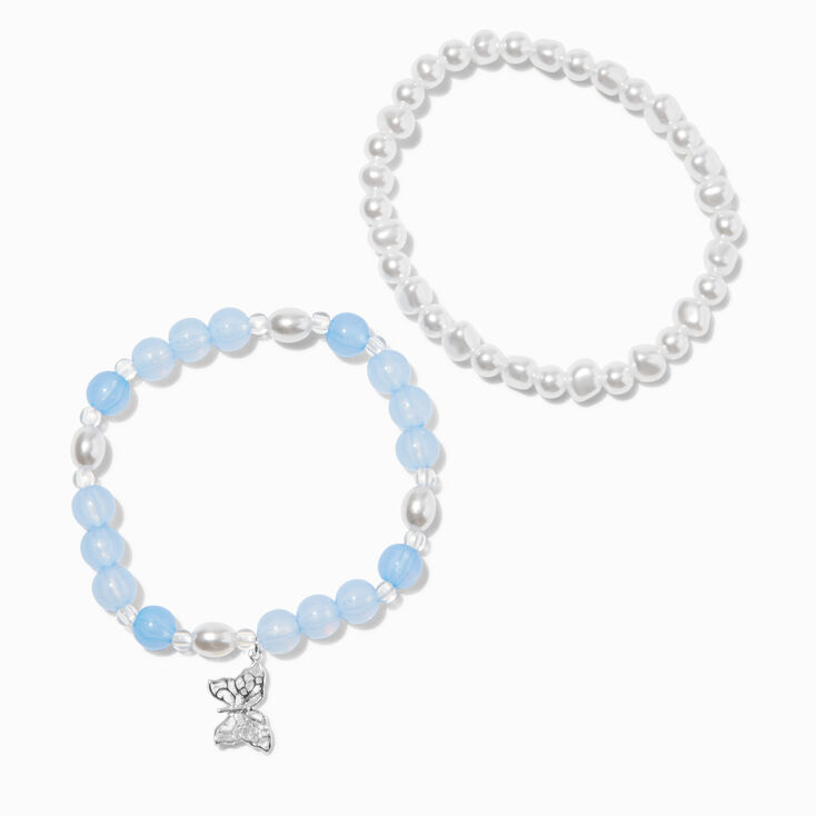 Blue Iridescent Bead Bracelet Set - 2 Pack