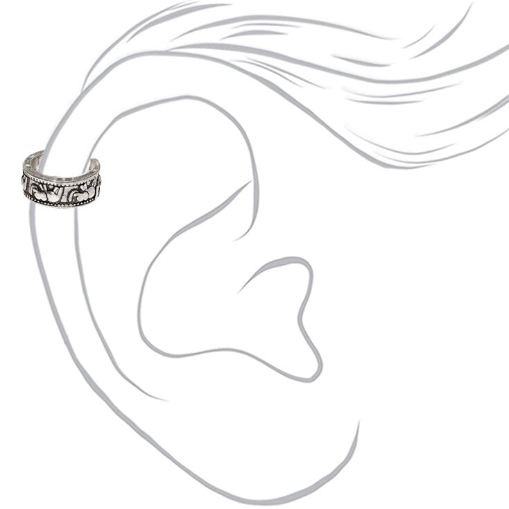 Silver Elephant Moon Ear Cuffs - 3 Pack,