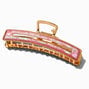 Pink Marble Large Metal Hair Claw,