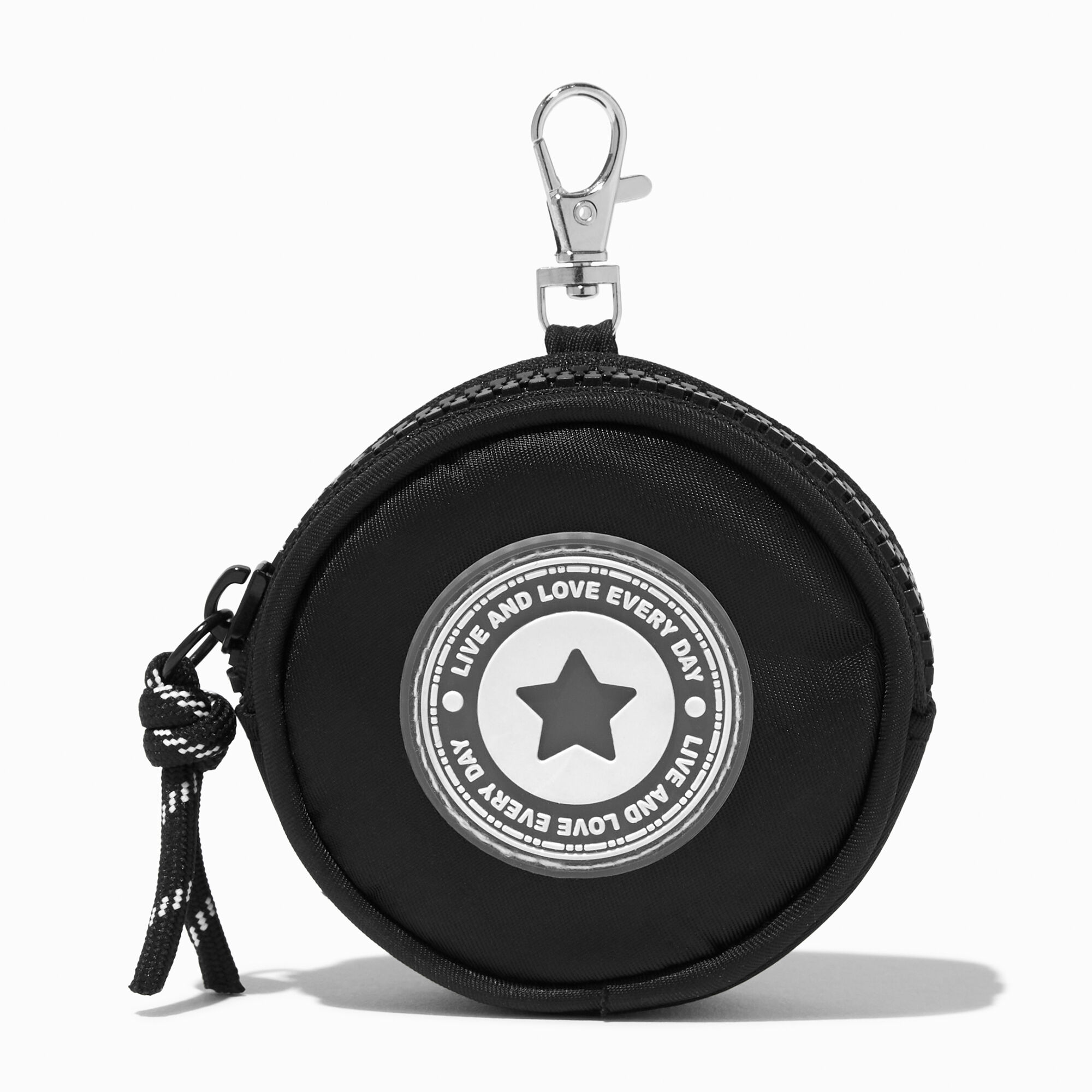 View Claires Cord Star Pouch Keyring Black information