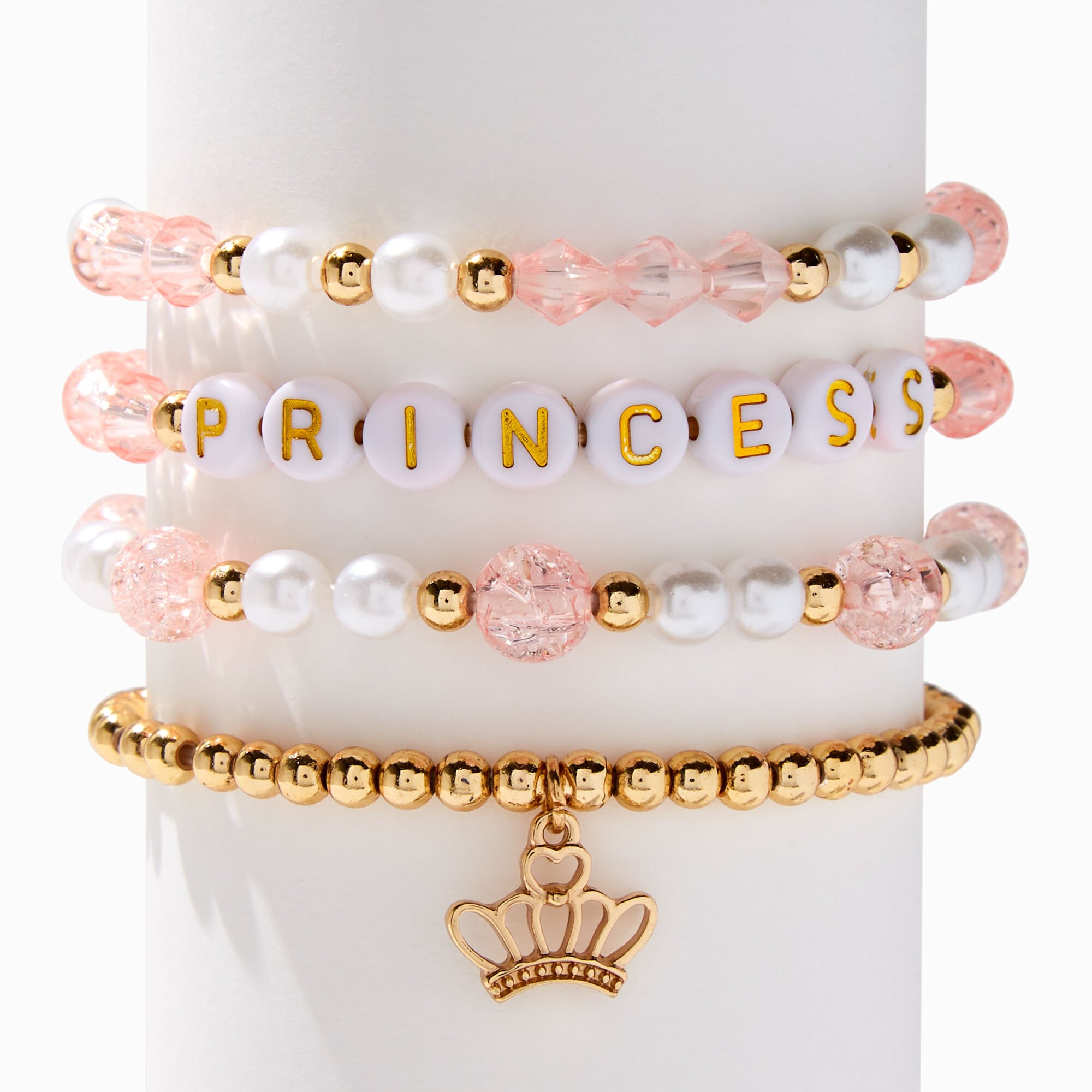 Bracelets élastiques à billes Princess Claire's Club - Lot de 4,