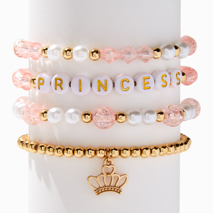 Claire&#39;s Club Princess Beaded Stretch Bracelets - 4 Pack,