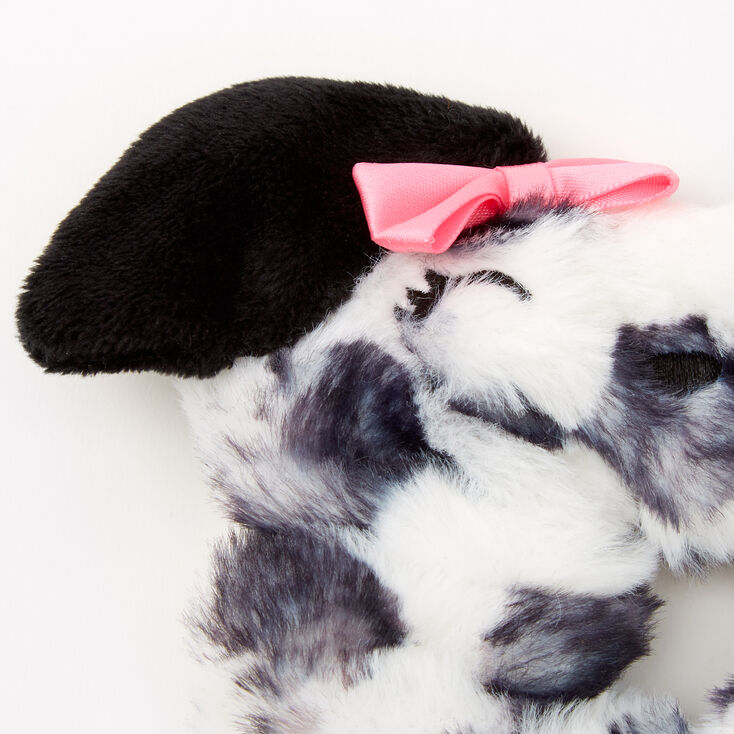 Medium Faux Fur Dalmatian Hair Scrunchie,