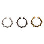 Mixed Metal Wired Faux Hoop Nose Rings - 3 Pack,