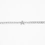 Silver Embellished Initial Chain Choker Necklace - A,