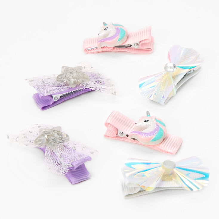 Claire&#39;s Club Unicorn Hair Clips - Lilac, 6 Pack,