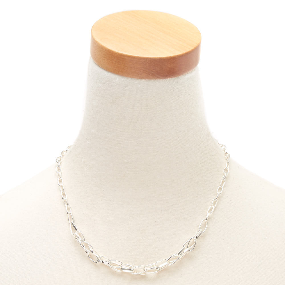 Silver Double Twist Chain Necklace,
