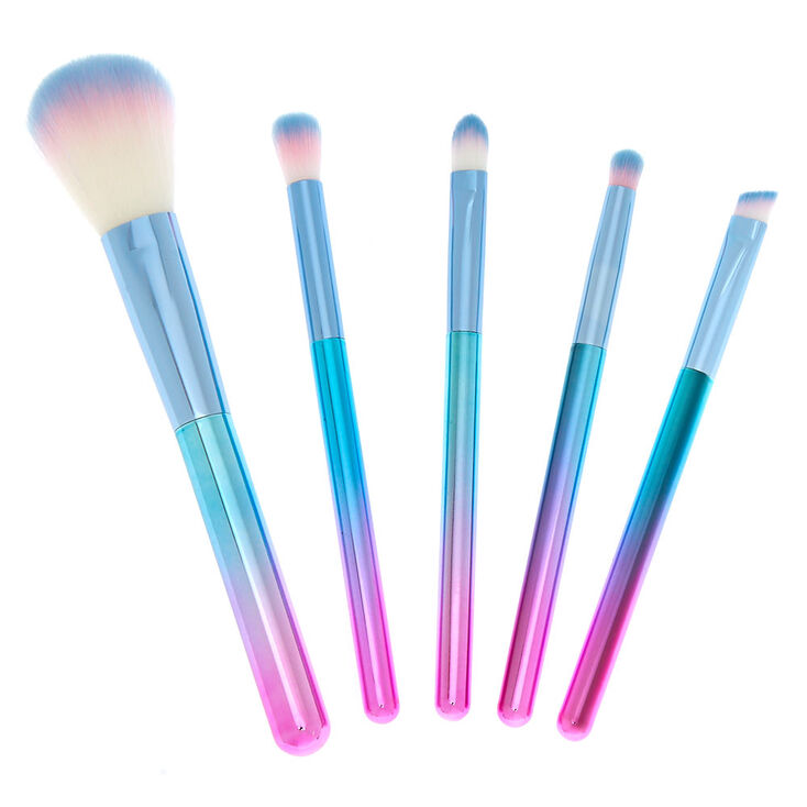Chrome Ombre Makeup Brush Set - Blue, 5 Pack,