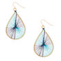Gold 2&quot; Teardrop Threaded Drop Earrings - Turquoise,
