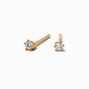 C LUXE by Claire&#39;s 18kt Gold Plated Cubic Zirconia 2mm Round Stud Earrings,