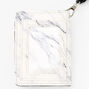 Black &amp; White Marble Wallet with Lanyard,