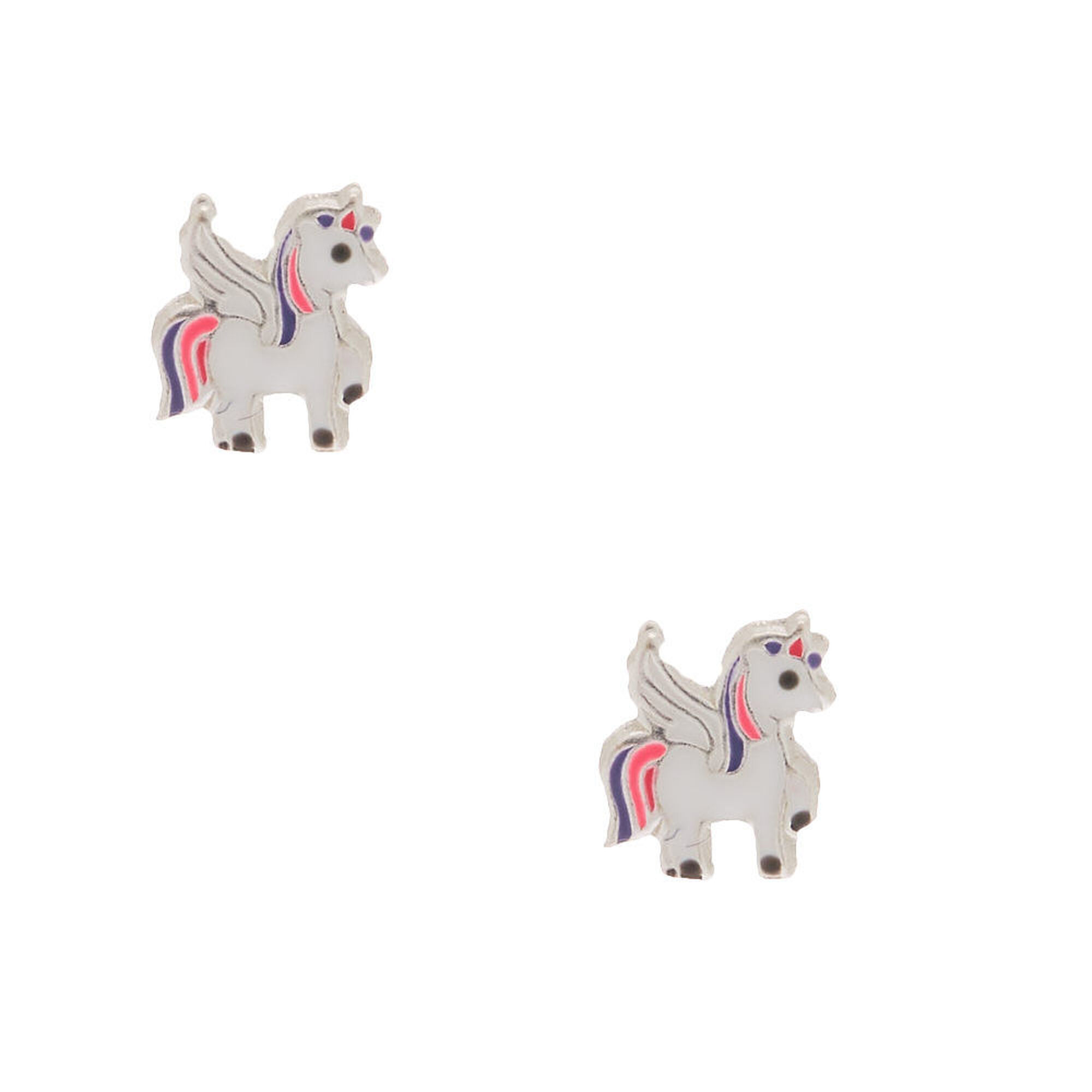 View Claires Pegasus Stud Earrings Silver information