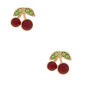 Gold Cherry Stud Earrings,