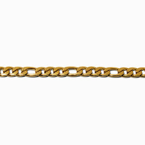 Gold-tone Stainless Steel 6MM Figaro Chain Bracelet,