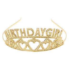 Birthday Girl Glitter Tiara - Gold,