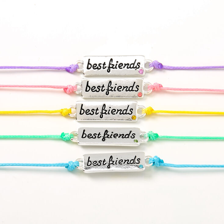 Pastel Plaque Adjustable Friendship Bracelets - 5 Pack,