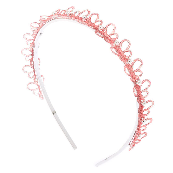 Claire's Serre-tête papillon rose à paillettes
