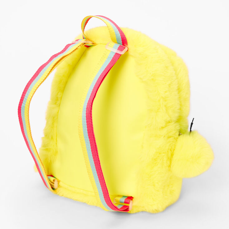 TANOSII Faux Fur Backpack Furry Puppy Bag Fluffy Dog Shape Shoulder Bag  Plush Doll Knapsack Fuzzy Bag for Girl Kids Yellow