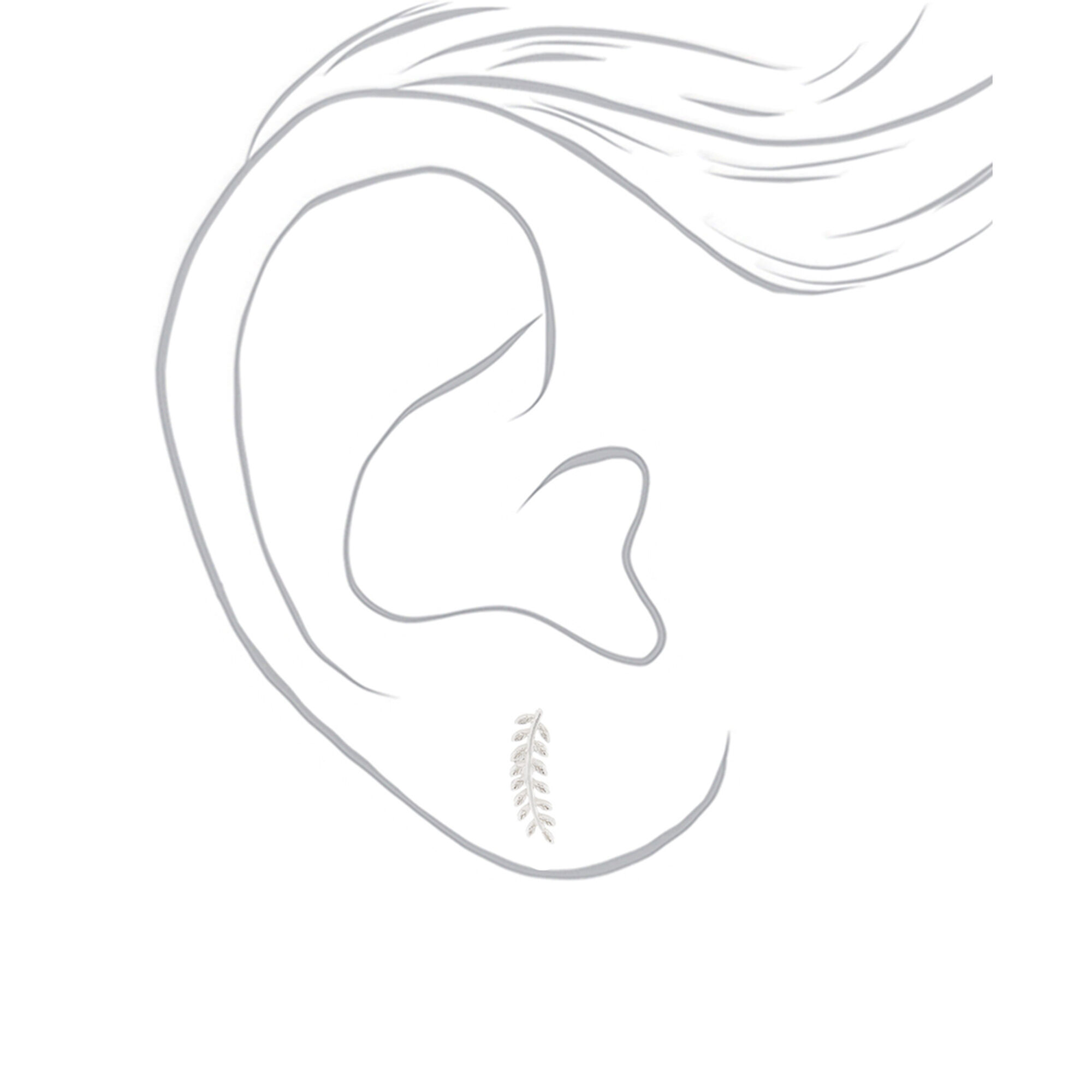 Sterling Silver Whispy Leaf Stud Earrings,