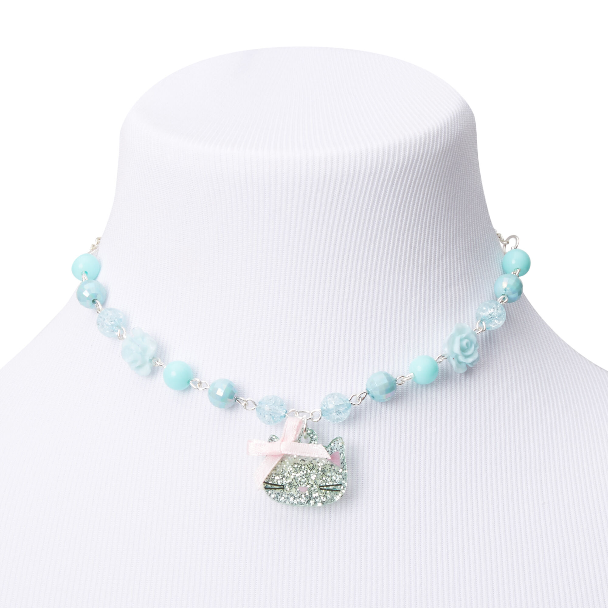 Claire's Club Beaded Cat Jewellery Set - Mint, 2 Pack,