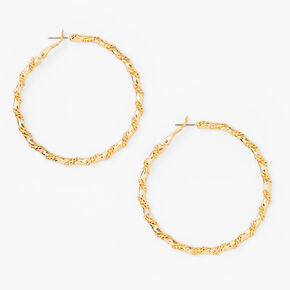 Gold-tone 60mm Woven Twisted Hoop Earrings,