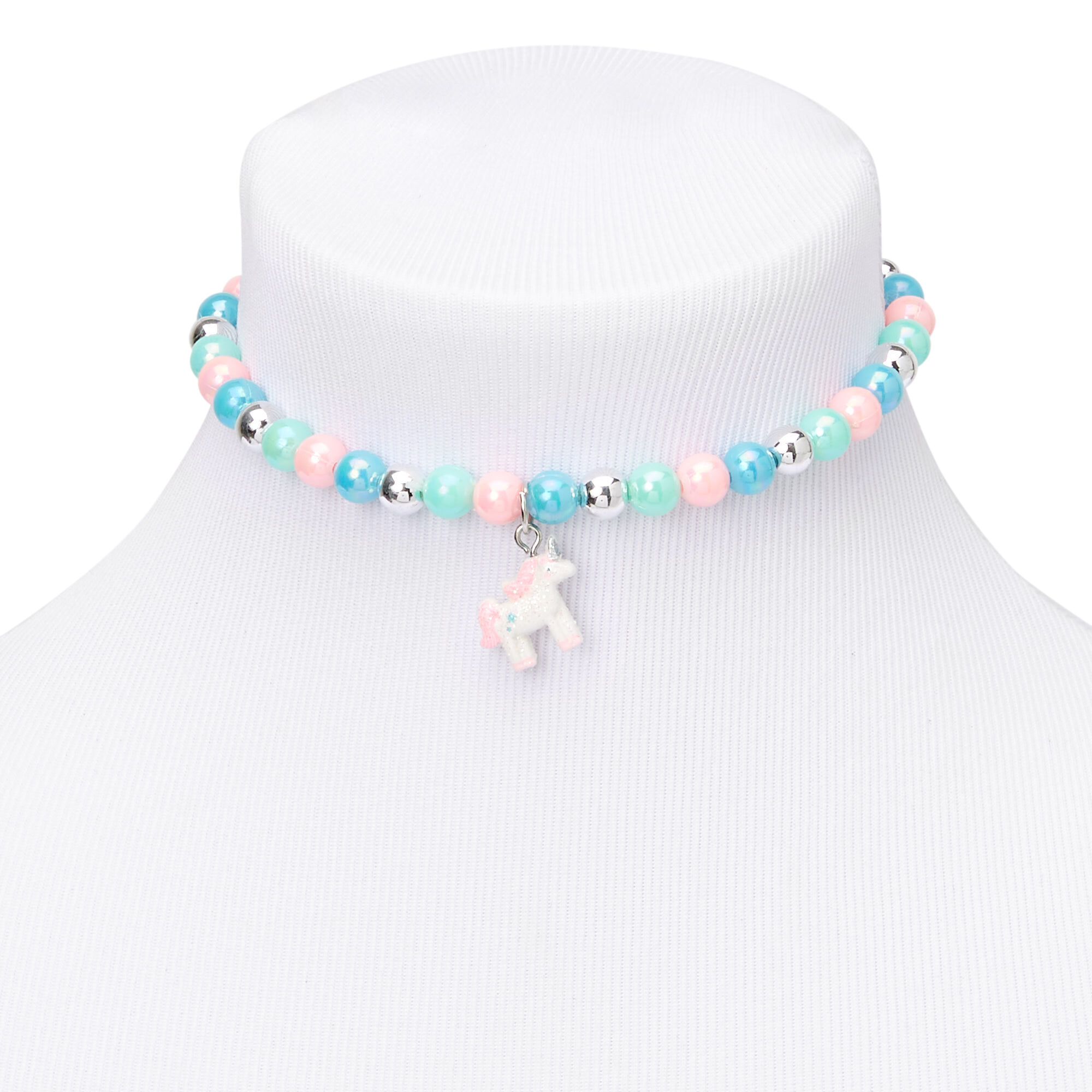 Claire's Club Pastel Beaded Unicorn Rainbow Jewelry Set - 2 Pack,