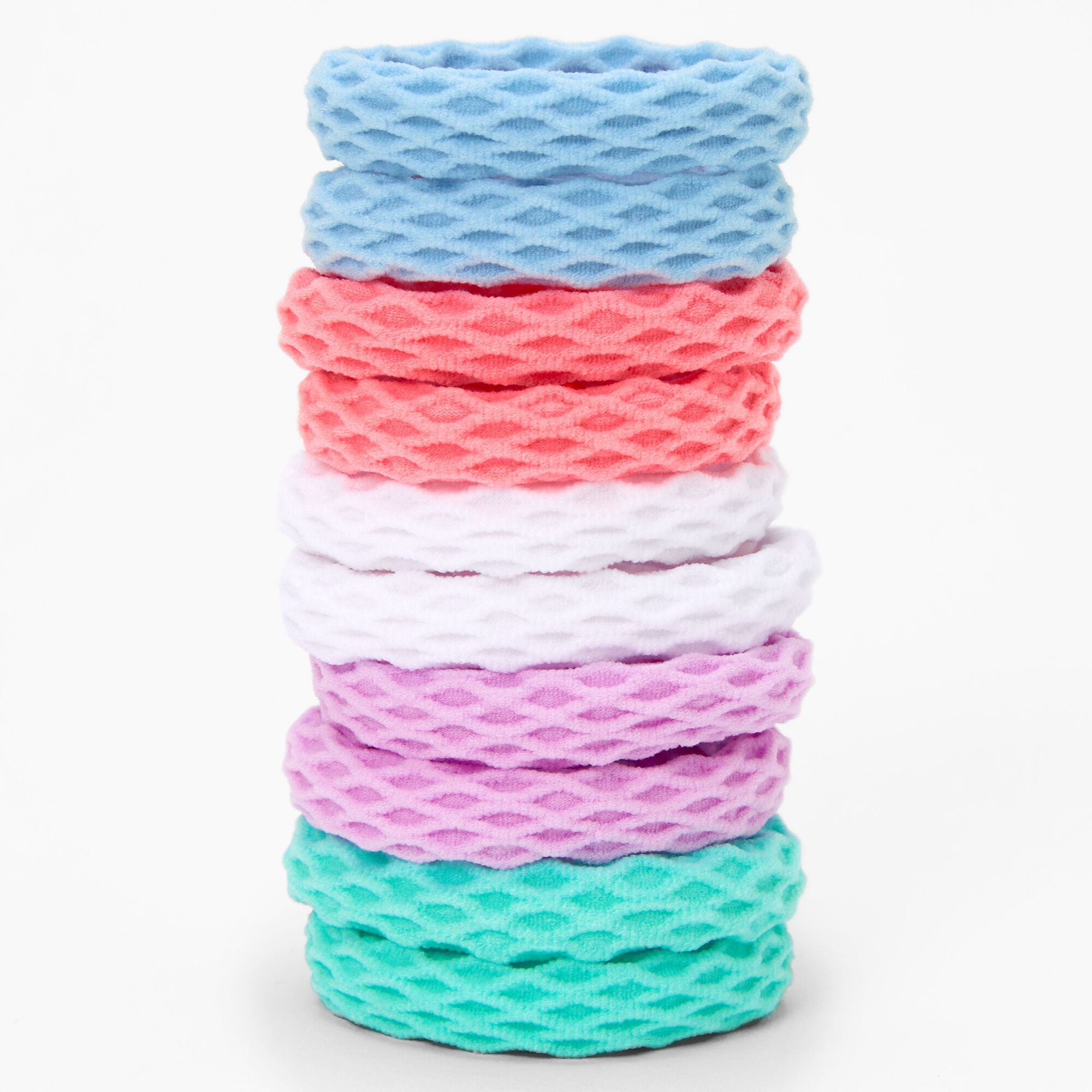 View Claires Club Honeycomb Hair Ties 10 Pack Rainbow information