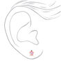 Holographic Turtle Stud Earrings - Pink,
