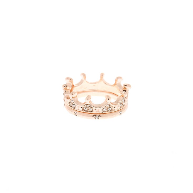 Rose Gold Crown Rings - 2 Pack,