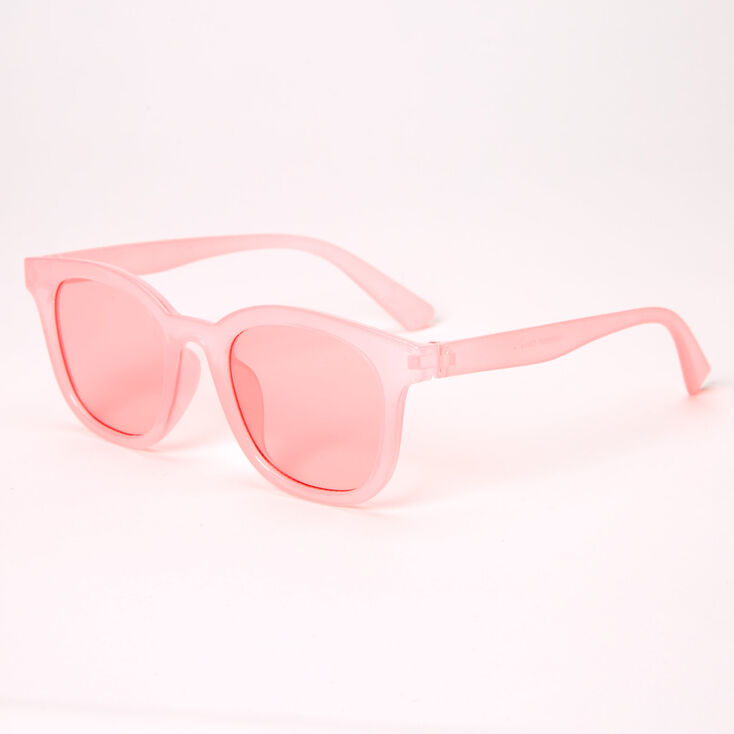 Claire's Lunettes de soleil transparentes rétro - Rose