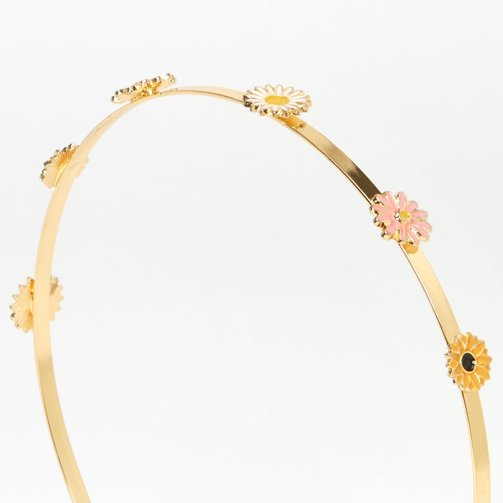 Gold Daisy Sunflower Metal Headband,