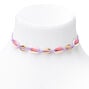 Purple Tie Dye Cowrie Shell Choker Necklace - Gold,
