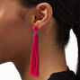 Red Tassel 3.5&quot; Drop Earrings,