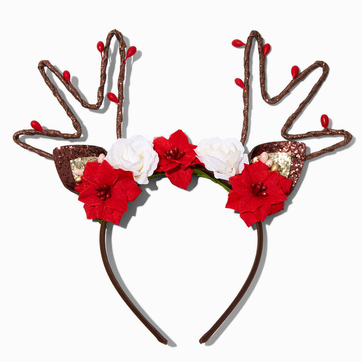 Floral Reindeer Antlers Headband,