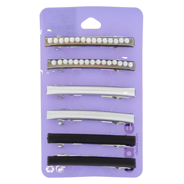 Claire's Lot de 3 barrettes métallisées hématite d'imitation et perle d'imitation