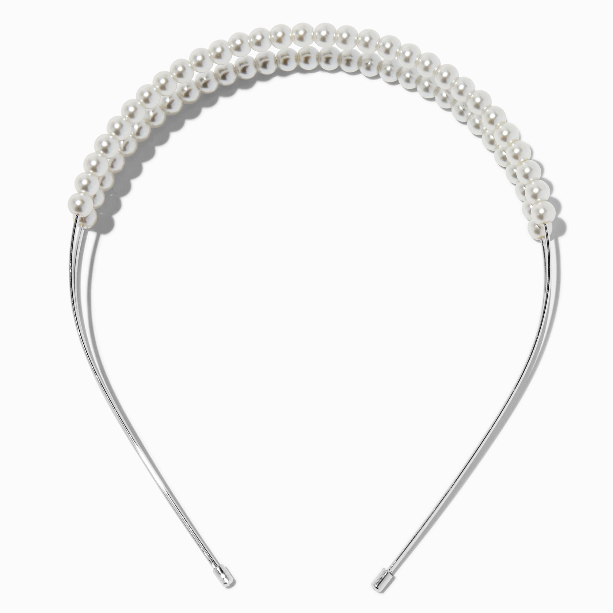 White Pearl Double Row Headband,