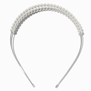 White Pearl Double Row Headband,