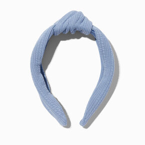 Dusty Blue Crinkle Knotted Headband,