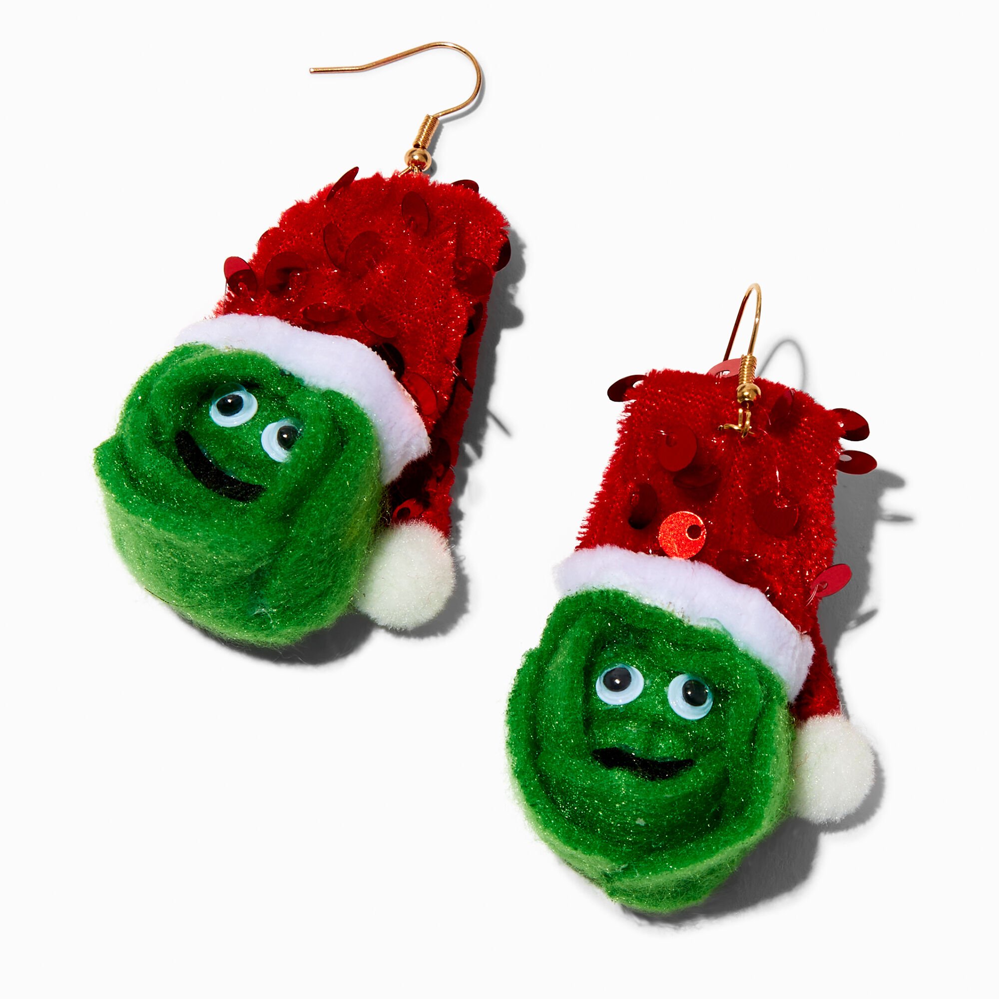 Christmas Brussels Sprouts 2" Drop Earrings,