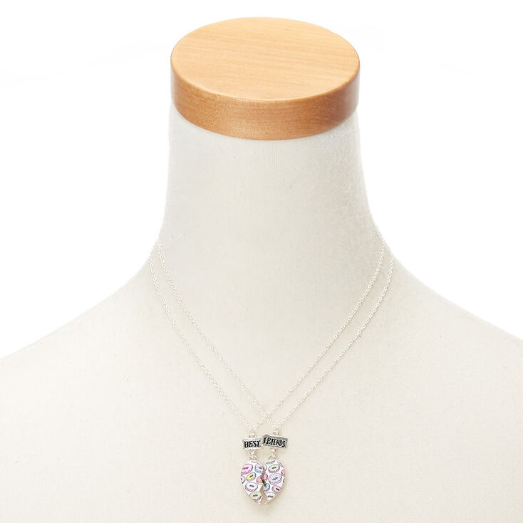 Lot de 2&nbsp;colliers d&rsquo;amiti&eacute; &agrave; pendentif avec donut c&oelig;ur,
