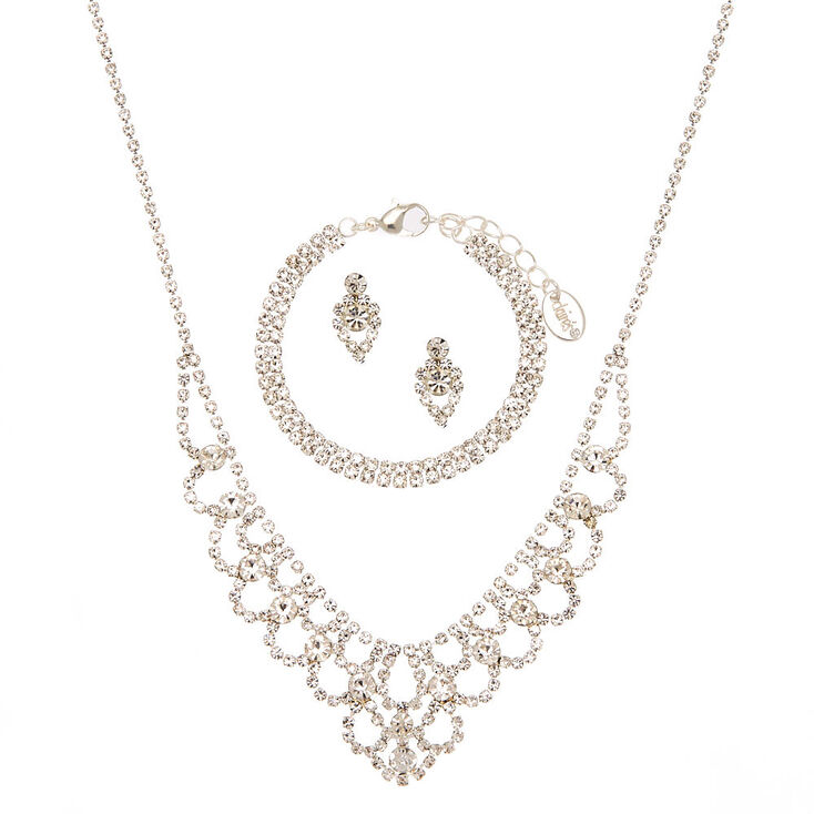 Claire's Parure de bijoux princesse couleur argentée - Lot de 3