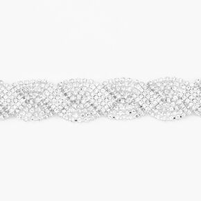 Silver Rhinestone Braided Chain Bracelet,
