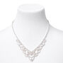 Silver Rhinestone Short Scoop Statement Necklace,
