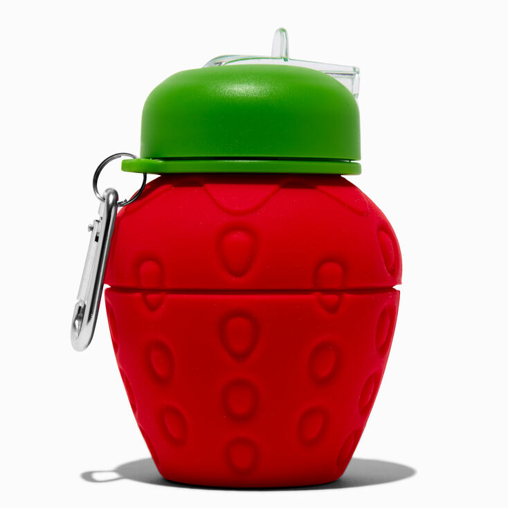 Collapsible Strawberry Water Bottle,